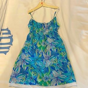 Lilly Pulitzer blue flower pattern nightgown size S